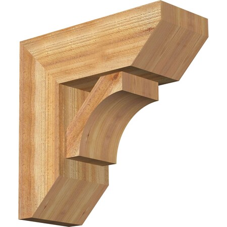 Ekena Millwork Westlake Slat Rough Sawn Bracket w/ Offset Brace, Western Red Cedar, 8"W x 20"D x 20"H BKT0806X20X20WTL06RWR